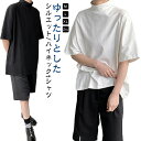 ハイネック 夏 シンプル 五分袖 tシャツ 半袖 秋 カットソー Tシャツ メンズ タートルネック 春 黒 白 ドロップショルダー ゆったり モックネック トップス オーバーサイズ tシャツ ビッグシルエット tシャツ カジュアル 無地 tシャツ(4)