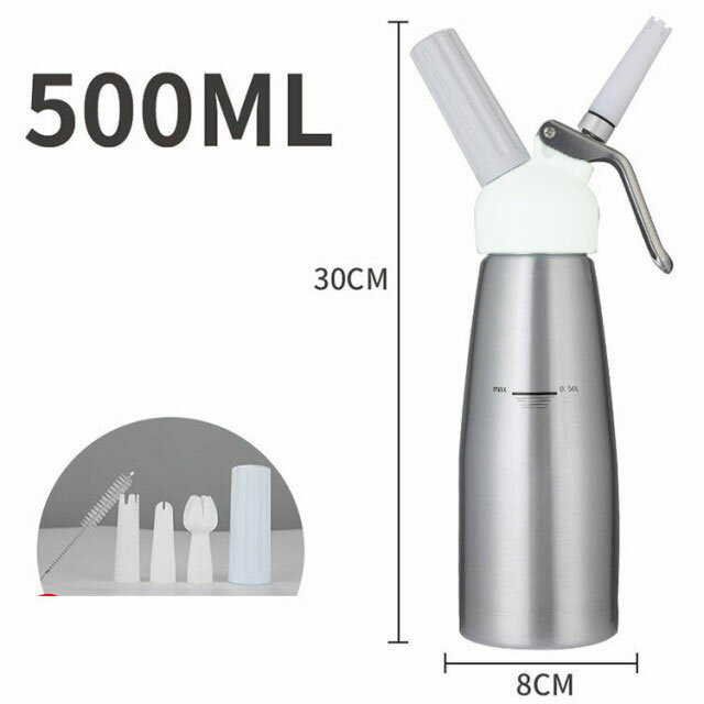 エススパークリング CO2エス 発泡性の泡 菓子作り用 炭酸水メーカー 押出器 クリーム絞り器 ムース アルミ合金 ソーダメーカー 家庭用 キッチングッズ 調理器具 製菓道具 500ML