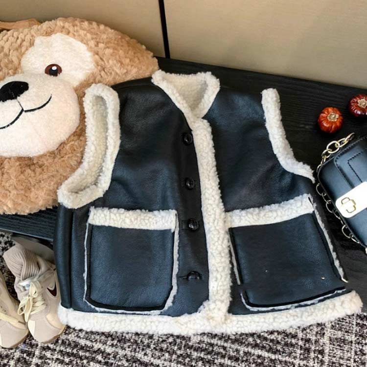 防寒 ボアベスト 暖かい 子供服 ベスト 冬アウター スエード生地 ボア キッズ 男の...