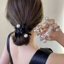 【全品2BUY25%OFFクーポン】パールヘアゴム ヘアアクセサリー 可愛い リボン パール シュシュ アクセサリー 韓国ファッション 韓国ヘアアクセサリーきれいめ クリップ 髪留め 上品 高見え かわいいム