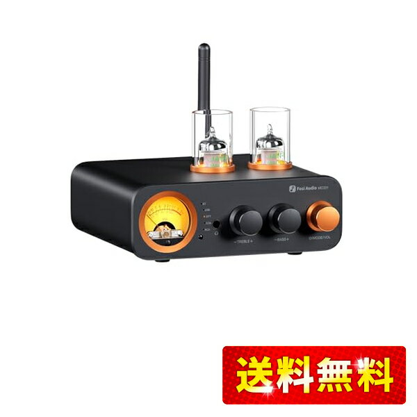 Fosi Audio MC331 真空管インテグレーテッドアンプ DAC付き HiFiブックシェルフスピーカー/3.5mmヘッドフォン用 2チャンネル 2ch ホームオーディオステレオパワーアンプ Bluetooth/USB/OPT/COAX/RCA入力 ビンテージVUメータープリアンプ