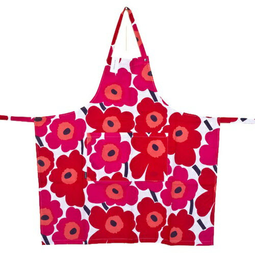 マリメッコ　エプロン 【P5倍 6/1 0時 ～ 6/2 24時】marimekko マリメッコ エプロン レディース ウニッコ レッド 064161 001 WHITE/RED