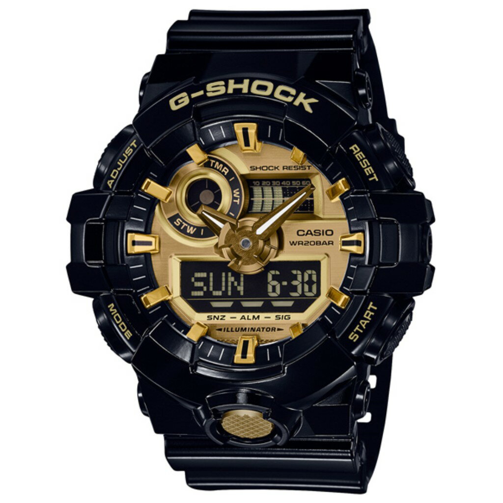 カシオ（CASIO）の腕時計が、入荷しました。カシオ 腕時計 CASIO G-SHOCK GA-710GB-1AJF Gショックサイズサイズ（高x横x奥）/質量：57.5x53.4x18.4mm/72.0g防水20気圧防水仕様ワールドタイム...