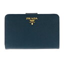 プラダ 財布（レディース） 【P10倍 5/9 20時-5/12 24時】プラダ PRADA 二つ折り財布 レディース ブルー 1ML225 QWA F0016 BLUETTE