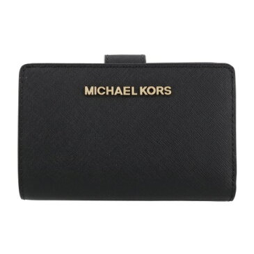 【P10倍 9/4 20時 〜 9/7 0時まで】マイケルコース MICHAEL KORS 二つ折り財布 レディース ブラック 35F7GTVF2L 001 BLACK