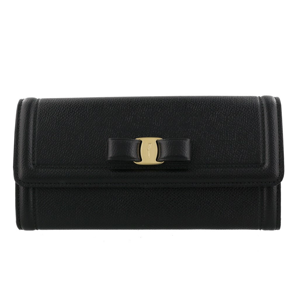 フェラガモ 財布（レディース） フェラガモ Ferragamo 長財布 レディース ヴァラリボン ブラック 22D154 683509 BLACK