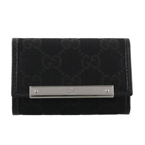 グッチ GUCCI キーケース メンズ METAL BAR GGキャンバス ブラック 127048 KY9IR 1000 NERO