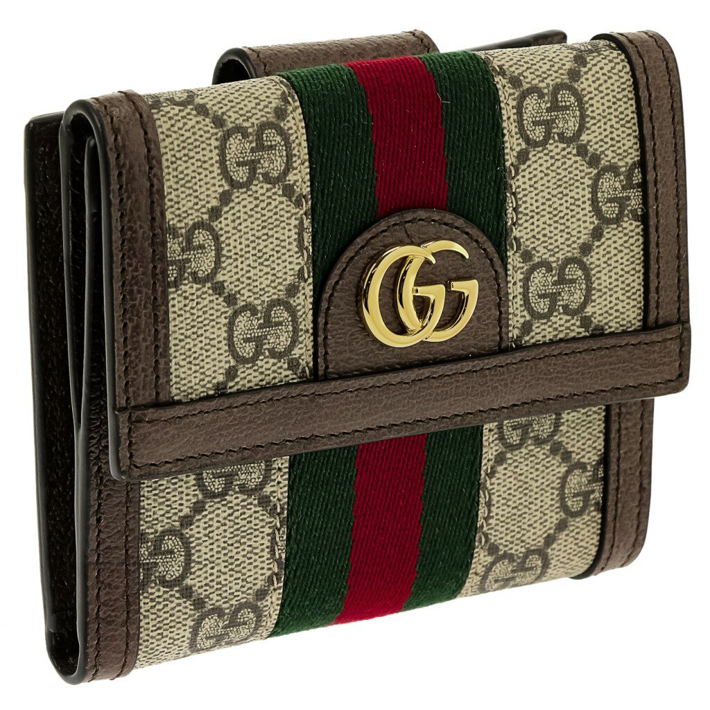 グッチ 財布（レディース） 【P5倍 6/1 0時 ～ 6/2 24時】グッチ GUCCI 二つ折り財布 レディース OPHIDIA オフィディア ブラウン 523173 96IWG 8745