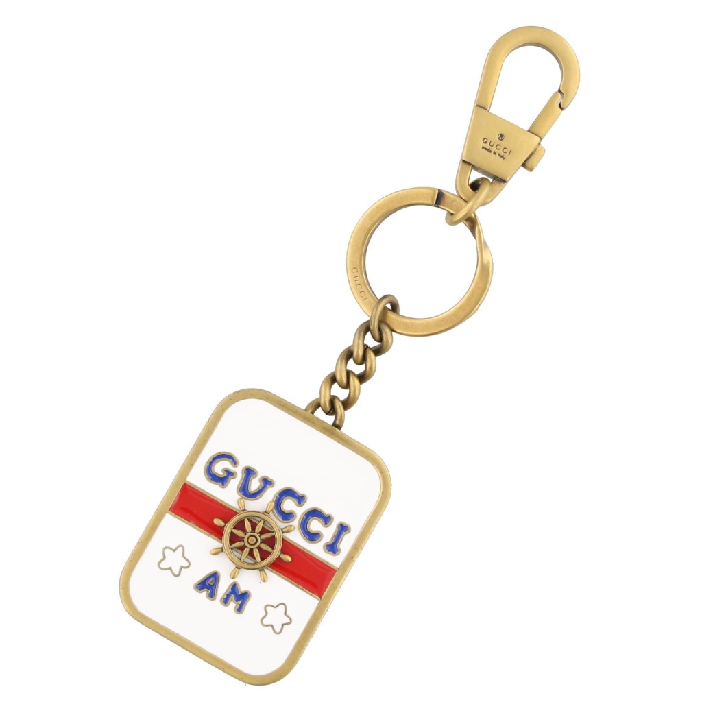 グッチ キーホルダー（レディース） 【P5倍 5/15 0時～5/16 2時】グッチ GUCCI キーリング メンズ ホワイト 598562 J163T 8293