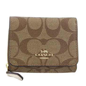 COACH OUTLET コーチ アウトレット 三つ折り財布 レディース シグネチャー カーキ F41302 IMDJ8