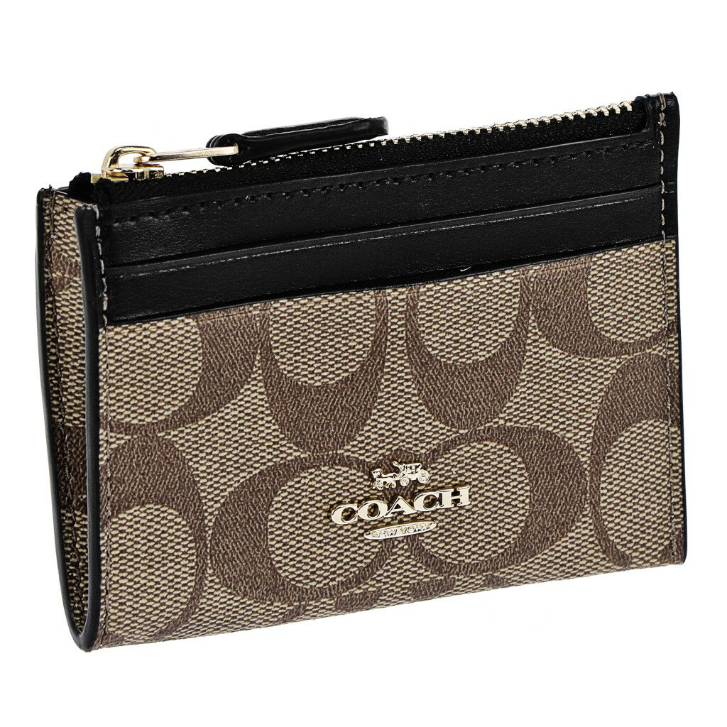 COACH OUTLET コーチ アウトレット コインケース シグネチャー カーキ/ブラック 88208 IMCBI