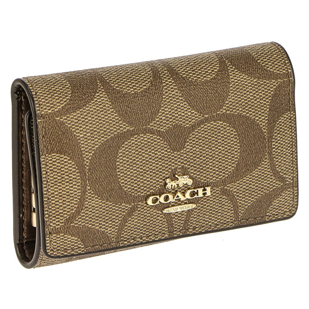 コーチ アウトレット COACH キーケース レディース シグネチャー カーキ サドル 77998 IME74