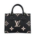 ルイヴィトン ハンドバッグ（レディース） 【P2倍 5/3 0時-5/6 24時】ルイヴィトン LOUIS VUITTON ハンドバッグ オンザゴー PM ブラック ベージュ M45659