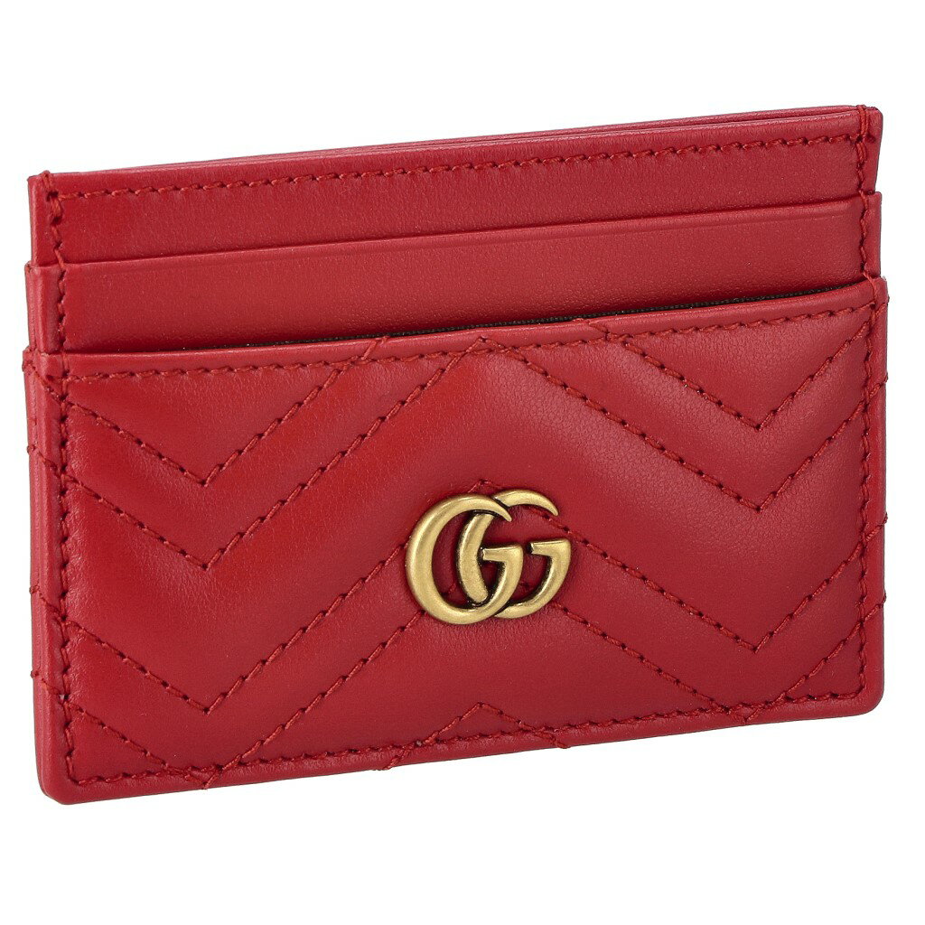 グッチ 名刺入れ 【P5倍 6/1 0時 ～ 6/2 24時】グッチ GUCCI カードケース レディース GGマーモント レッド 443127 DTD1T 6433