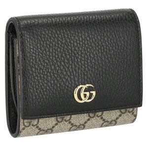 GUCCI グッチ 二つ折り財布 レディース GGマーモント ブラック 598587 17WAG 1283