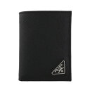 【P10倍 1/1 0時〜1/5 24時】プラダ PRADA 三つ折り財布 メンズ SAFFIANO TRIANGOLO ブラック 2MH041 QHH F0002 NERO