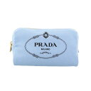 【P10倍 5/3 0時-5/6 24時】プラダ PRADA ポーチ レディース CANAPA LOGO ブルー 1NA693 20L F0D4O CELESTE+NERO