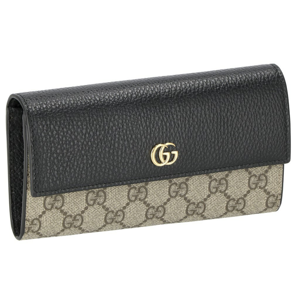 グッチ 財布（レディース） グッチ GUCCI 長財布 レディース GG マーモント ブラック 456116 17WAG 1283