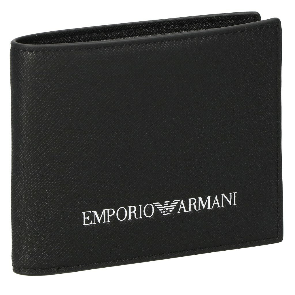 アルマーニ 【P5倍 6/1 0時 ～ 6/2 24時】エンポリオ アルマーニ EMPORIO ARMANI 二つ折り財布 メンズ ブラック Y4R168 Y020V 81072