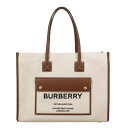 バーバリー トートバッグ（レディース） 【P10倍 5/3 0時-5/6 24時】バーバリー BURBERRY トートバッグ レディース ツートン フレヤ ブラウン 8044129 NATURAL TAN