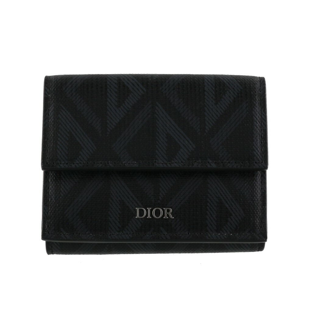 ディオール 財布（メンズ） 【P5倍 6/4 20時 ～ 6/6 10時】Christian Dior クリスチャンディオール 三つ折り財布 折財布 メンズ ブラック 2ESBC110 DCO H43E