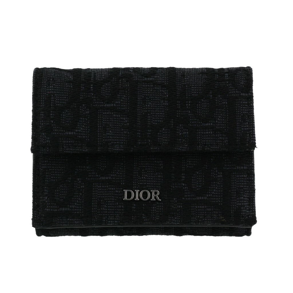 ディオール 財布（メンズ） 【P5倍 6/4 20時 ～ 6/6 10時】Christian Dior クリスチャンディオール 三つ折り財布 折財布 メンズ ブラック 2OBBC110 YSE H03E