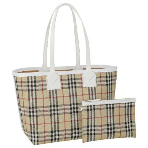 バーバリー トートバッグ レディース ベージュ BURBERRY 8072332 VITAGE CHECK/WHITE