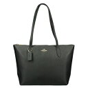 トートバッグ コーチ アウトレット トートバッグ レディース クロスグレーン レザー ジップ トップ トート ブラック COACH OUTLET 4454 IMBLK