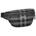 【P10倍 5/3 0時-5/6 24時】バーバリー ボディバッグ メンズ ブラック ケーソン ベルトバッグ BURBERRY 8073267 CHARCOAL