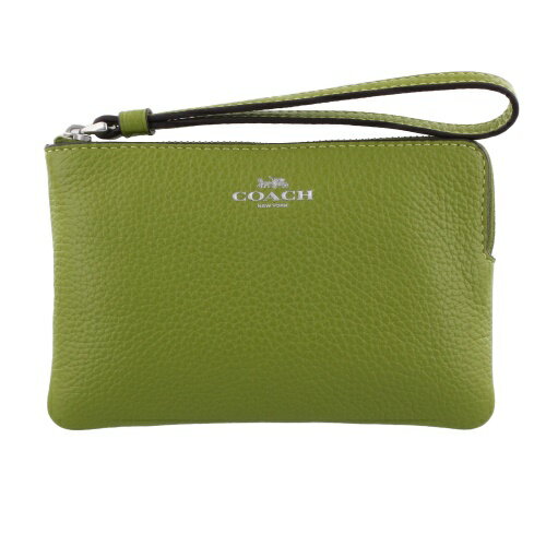 コーチアウトレット コーチ アウトレット ポーチ レディース ペブルド レザー コーナー ジップ リストレット グリーン COACH OUTLET CP483 SVAX7