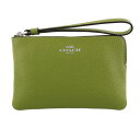 コーチアウトレット コーチ アウトレット ポーチ レディース ペブルド レザー コーナー ジップ リストレット グリーン COACH OUTLET CP483 SVAX7