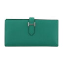 【P2倍 7/9 0時〜7/11 2時 】エルメス ベアンスフレ ヴェールジェイド ヴォーエプソン シルバー金具 B刻印 HERMES Bearn Souffl...