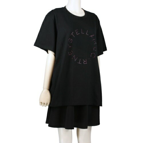 【P5倍 8/15 0時〜8/17 24時】ステラマッカートニー Tシャツ 半袖 レディース ブラック Stella McCartney 6J0158 3SPX38 1000 BLACK XS ロゴ