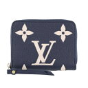 ルイヴィトン ルイヴィトン コインケース モノグラム アンプラント ジッピー・コイン パース ネイビー LOUIS VUITTON M83606 ネイビー ブルー クレーム