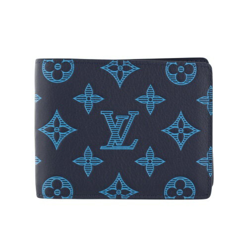 ルイヴィトン 二つ折り財布（男性向け） ルイヴィトン 二つ折り財布 メンズ ポルトフォイユ・ミュルティプル ブルー LOUIS VUITTON M82323
