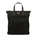 【P5倍 5/3 0時〜5/6 24時】プラダ トートバッグ メンズ Re-nylon xサフィアーノレザー トートバッグ ブラック PRADA 2VG098 ...