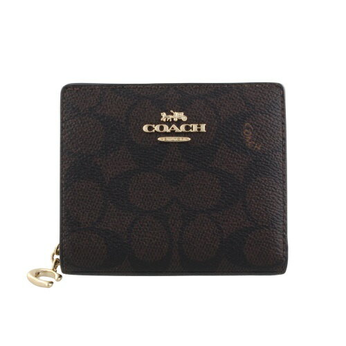 楽天GINZA LoveLove（銀座ラブラブ）コーチ アウトレット 二つ折り財布 レディース スナップ ウォレット・シグネチャー キャンバス ブラウン COACH OUTLET CW789 IMXAQ