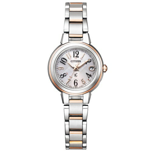 シチズン（CITIZEN）の腕時計が、入荷しました。シチズン 腕時計 レディース クロスシー XC ES9434-53X CITIZENシチズン クロスシー「ES9434-53X」は、前向きに頑張る女性を応援するブランド「クロスシー」のロングセラーモデルが、ハッピーフライト機能を搭載して進化・リニューアルした一本です。愛され続けるデザインはそのままに、世界24都市の時刻に簡単に合わせられるワールドタイム機能が加わり、さらに実用性が向上しました。 キャリバーNo. H060 動力 光発電エコ・ドライブ サイズ ケース：25.0mm厚み：7.2mm重さ：44g ケース素材 ステンレス ケース表面処理 デュラテクトプラチナ(一部めっき)(ライトシルバー色・ピンクゴールド色) バンド素材・タイプ ステンレス三ツ折れプッシュタイプ バンド調整可能サイズ 115〜182mm ガラス サファイアガラス（無反射コーティング） 防水性能 10気圧防水 機能 充電残量表示機能充電警告機能過充電防止機能パワーセーブ機能フル充電時約3年可動(パワーセーブ作動時)日中米欧電波受信受信局自動選択機能定時受信機能強制受信機能パーペチュアルカレンダー日付表示ダイレクトフライトワールドタイム機能(24時差)サマータイム機能パーフェックス(JIS1種耐磁、衝撃検知機能、針自動補正機能) 保証期間 国際保証3年(MY CITIZEN登録で2年延長) 商品コード 4974375491038 ※販売商品について 実店舗でも販売しております都合上、品切れとなる場合もございます。 販売商品は店頭管理在庫・倉庫管理在庫のいずれかより直送させて いただきますのでご理解の上、お買い求めくださいますようお願い申し上げます。 また、倉庫管理在庫指定等は承っておりませんのでご了承ください。なお商品の確保はクレジットカード決済の場合はカード承認後、銀行振込の場合はご入金確認後となります。