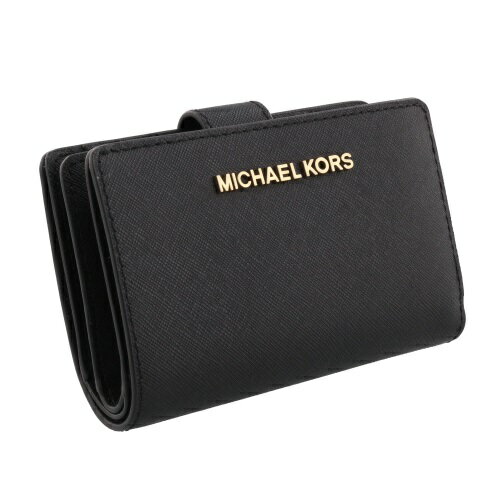 【P10倍 9/4 20時 〜 9/7 0時まで】マイケルコース MICHAEL KORS 二つ折り財布 レディース ブラック 35F7GTVF2L 001 BLACK