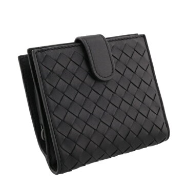 【期間限定ポイント5倍】BOTTEGA VENETA ボッテガヴェネタ 二つ折り財布 レディース ブラック 121059 V001N 1000 BLACK