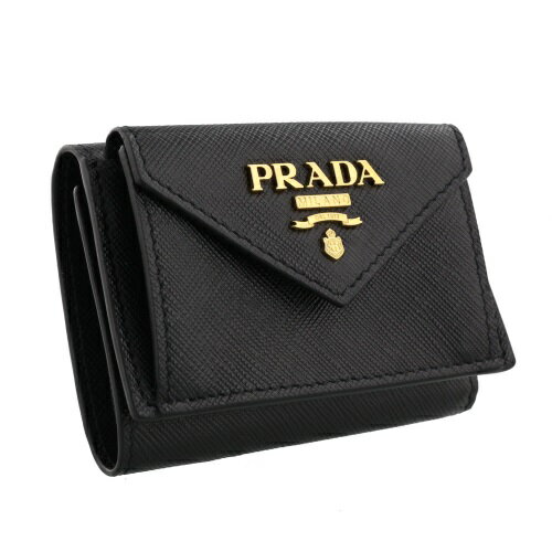 【P10倍 8/30 0時〜9/2 10時】プラダ PRADA 三つ折り財布 レディース ブラック 1MH021 QWA F0002 NERO