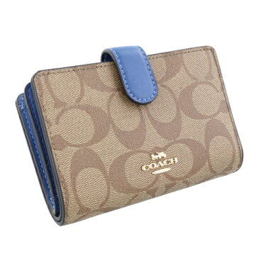 COACH OUTLET コーチ アウトレット 二つ折り財布 カーキ/ディープアトランティック 23553 IMQBA