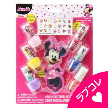 MINNIE ミニー ディズニー ネイル 6個 爪みがき ネイルシール マニキュア【メイクセット キッズ こども 子供 小学生 化粧品 メイクセット ネイル 女の子 プレゼント キッズコスメ 誕生日 クリスマス ハロウィン ギフト】