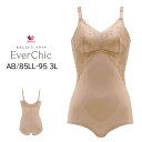 ワコール 綿混 ボディスーツ ワイヤーなし ノンワイヤー ABカップ 大きいサイズ 85LL 90LL 953L 定番 Ever Chic