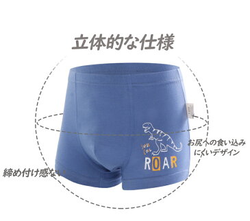 男の子 パンツ キッズ ボクサーパンツ 下着 綿 男児 ボーイズ 幼児 恐竜 車100 110 120 130 140 150 送料無料