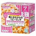 お食事関連＞ 離乳食＞ 栄養マルシェ 7か月頃から 離乳食初期〜中期 「やわらか鶏のおかゆ」と「白身魚と野菜の洋風煮込み」の詰め合わせです。 ●7大アレルゲン不使用 【内容量】 80g×2パック ■やわらか鶏のおかゆ 【原材料名】 精白米（国産）、野菜（たまねぎ、にんじん）、かつお昆布だし、鶏肉、米酢、食塩／増粘剤（加工でん粉） 【主な原材料の原産地】 精白米（日本）、たまねぎ（日本）、にんじん（日本）、鶏肉（日本） ■白身魚と野菜の洋風煮込み 【原材料名】 野菜（にんじん、たまねぎ、かぼちゃ）、じゃがいも、たら、チキンブイヨン、植物油脂、米酢、食塩／増粘剤（加工でん粉） 【主な原材料の原産地】 にんじん（日本）、たまねぎ（日本）、かぼちゃ（日本）、じゃがいも（日本）、たら（アメリカ） 【原産国】 日本 【メーカー名】 アサヒグループ食品 お食事関連＞ 離乳食＞ 栄養マルシェ 7か月頃から 離乳食初期〜中期