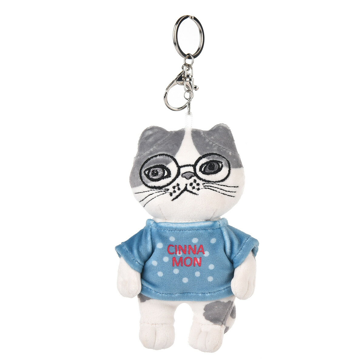 送料無料 大きめ柔らか むにゅ キーホルダー パフモチ マスコット ぬいぐるみ アニマルモード シナモン 猫 ねこ ネコ クスグルジャパン Kusuguru Japan A倉庫 送料無料(一部除く)
