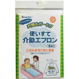 メール便送料無料 リーダー 介助エプロン 使い切りタイプ 袖あり 2枚入 日進医療器 A倉庫