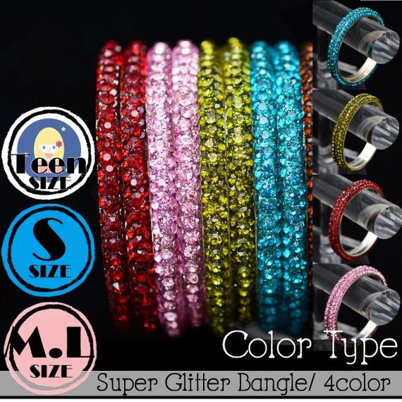 【スーパーグリッター★2本組バングル】★ビビッドカラータイプ★ベリーダンスにキラキラグリッター!!ボリウッド女優風ベリーダンスにも!※メール便規格外商品