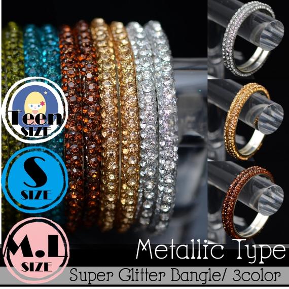 【スーパーグリッター★2本組バングル】★メタリックカラータイプ★ベリーダンスにキラキラグリッター!!ボリウッド女優風ベリーダンスにも!※メール便規格外商品